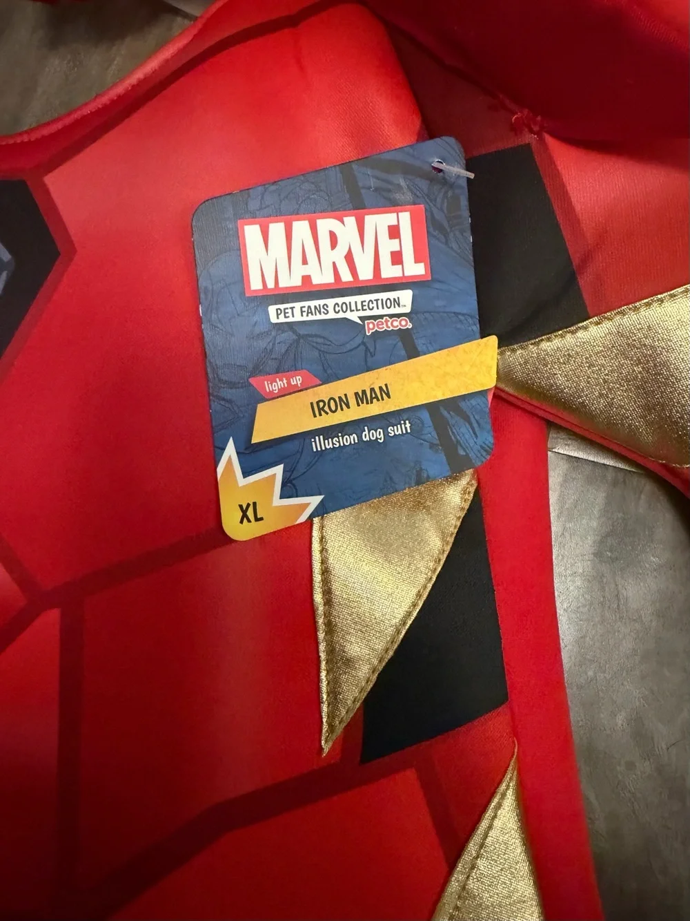 Marvel Red and Gold Iron Man Dog Costume